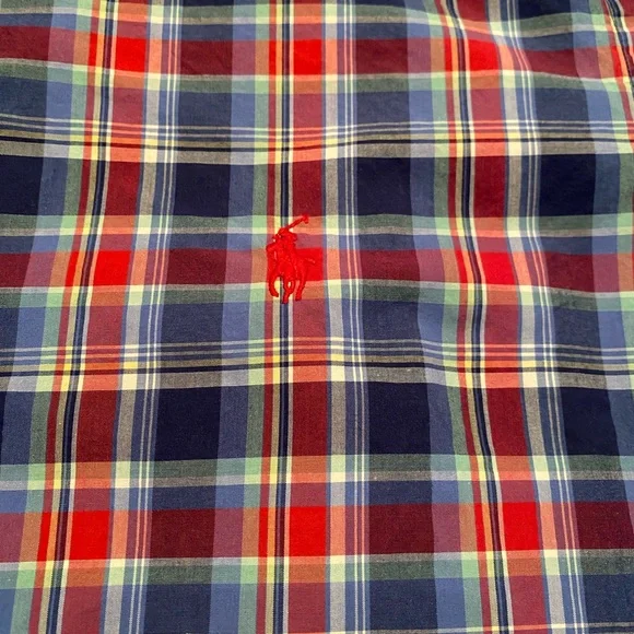 Ralph Lauren Men's Plaid Shirt in Red and Blue - Picture 5 of 10
